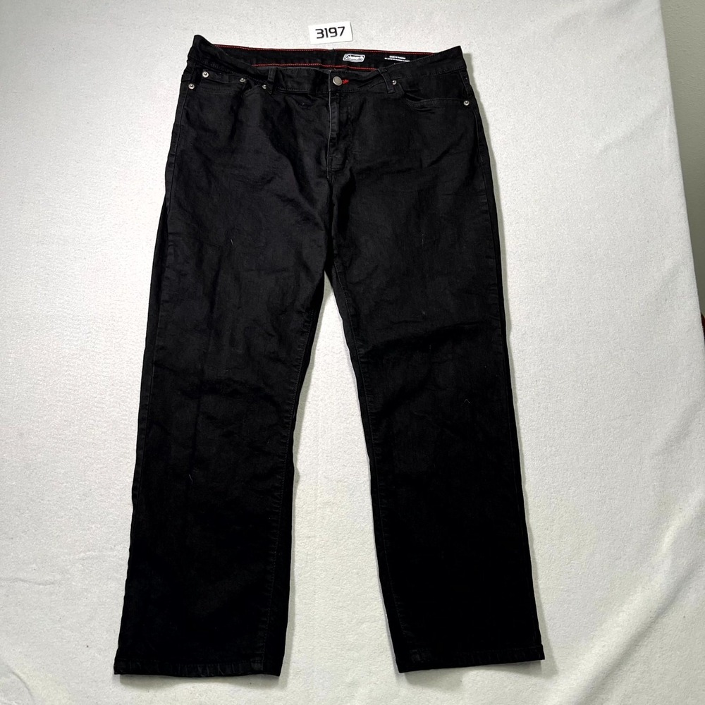 Coleman Jeans Men 38x30 Black Denim Stretch Everyday Wear Dark Wash Straight Leg
